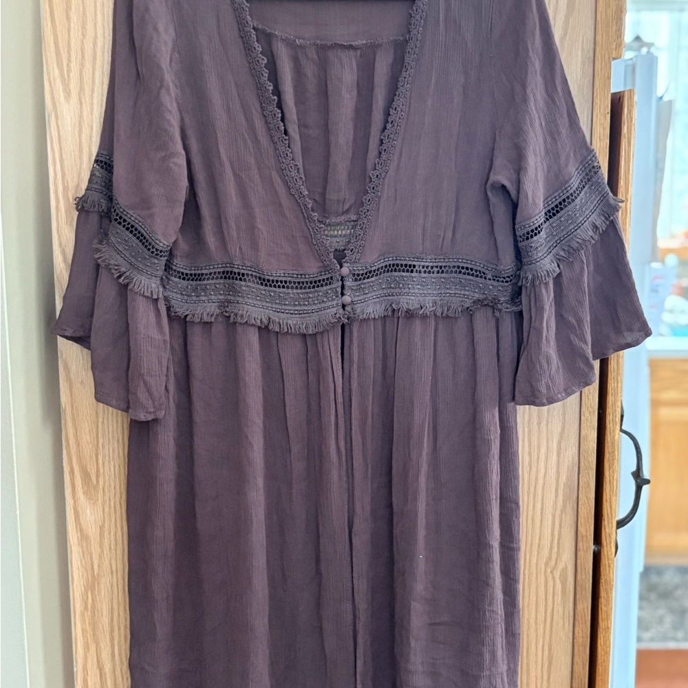 Women’s Plum Button-Front Boho Top
